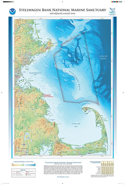 A map of stellwagen bank national marine sanctuary