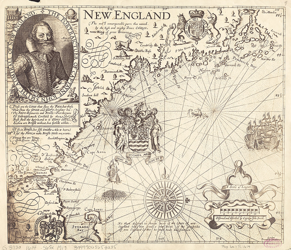 hand drawn map of new england
