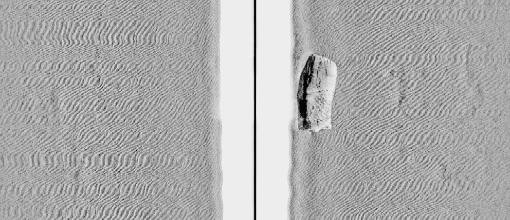 a scan of the sea floor revealing a shipwreck