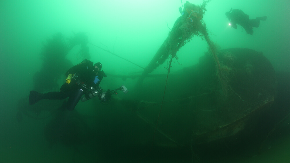 The bow of a shipwreck