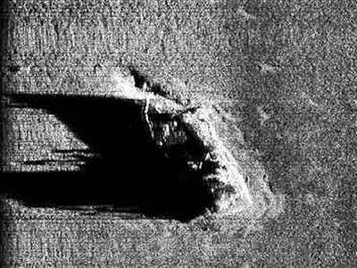 A scan of a seafloor showing a shipwreck