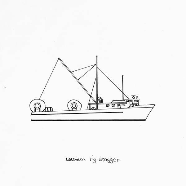 A drawing of a western rig dragger