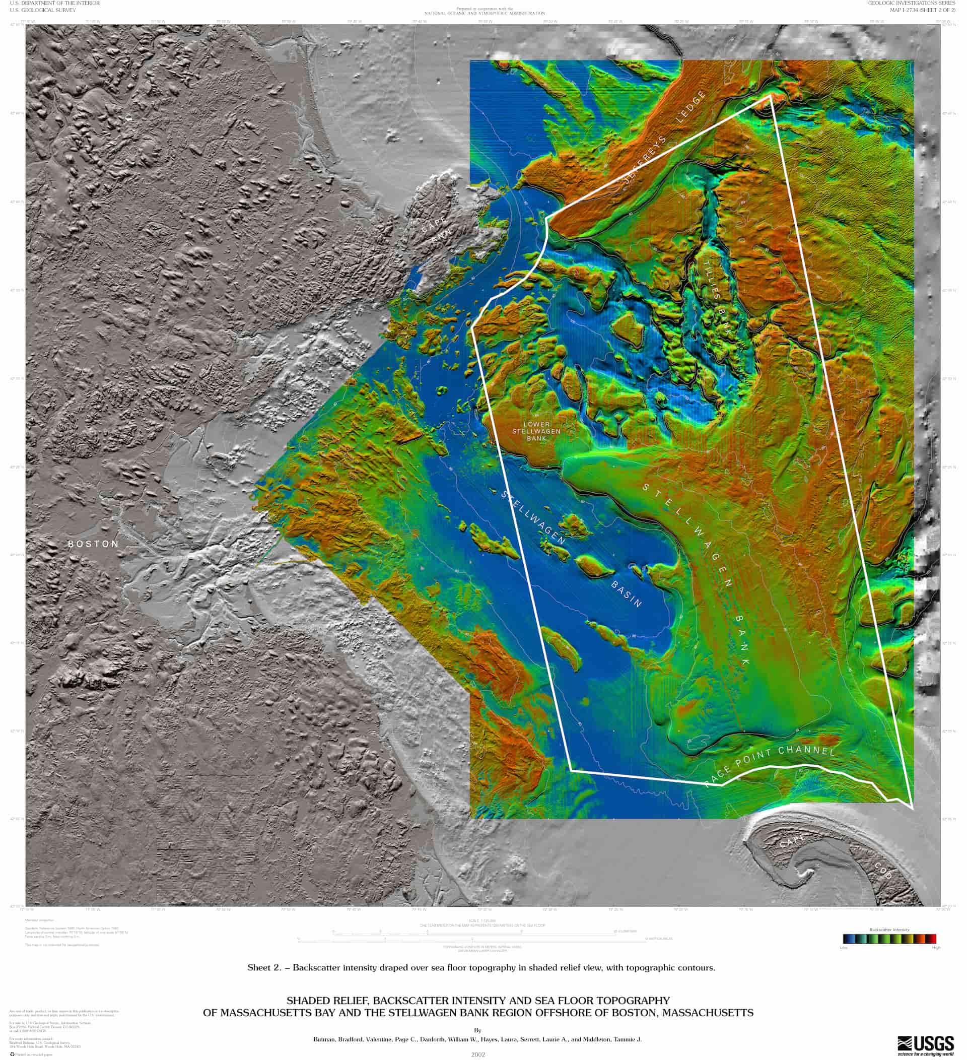 Sea floor image map of Stellwagen