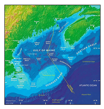 A map of the gulf of maine