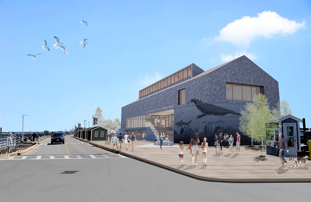 artist rendering of exterior of new visitor center