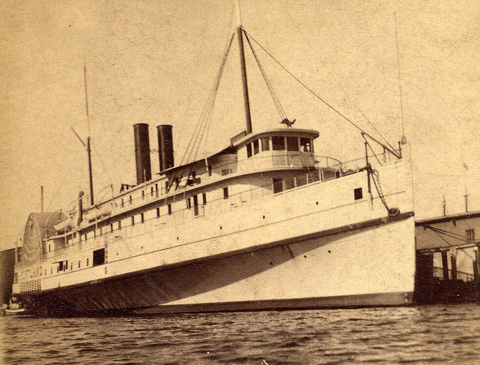 an old photo of the portland docked
