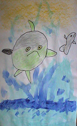 Poster of bluefin tuna chasing prey
